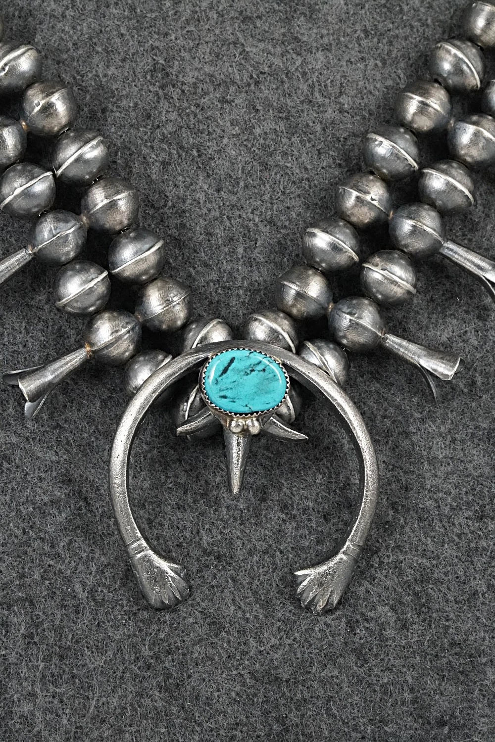 Turquoise & Sterling Silver Squash Blossom Set - Gilbert Martin