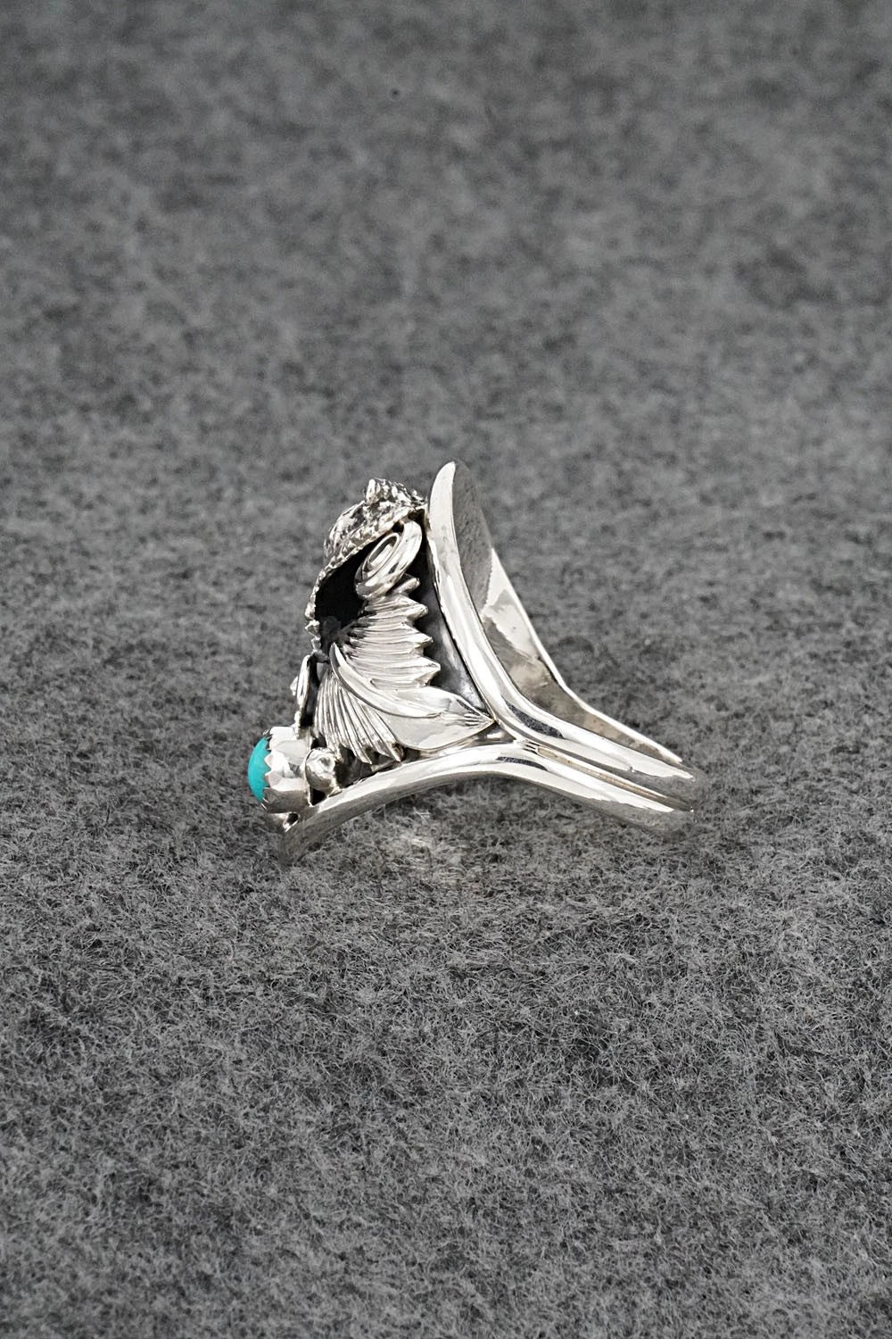 Turquoise & Sterling Silver Ring - Darrell Morgan - Size 13