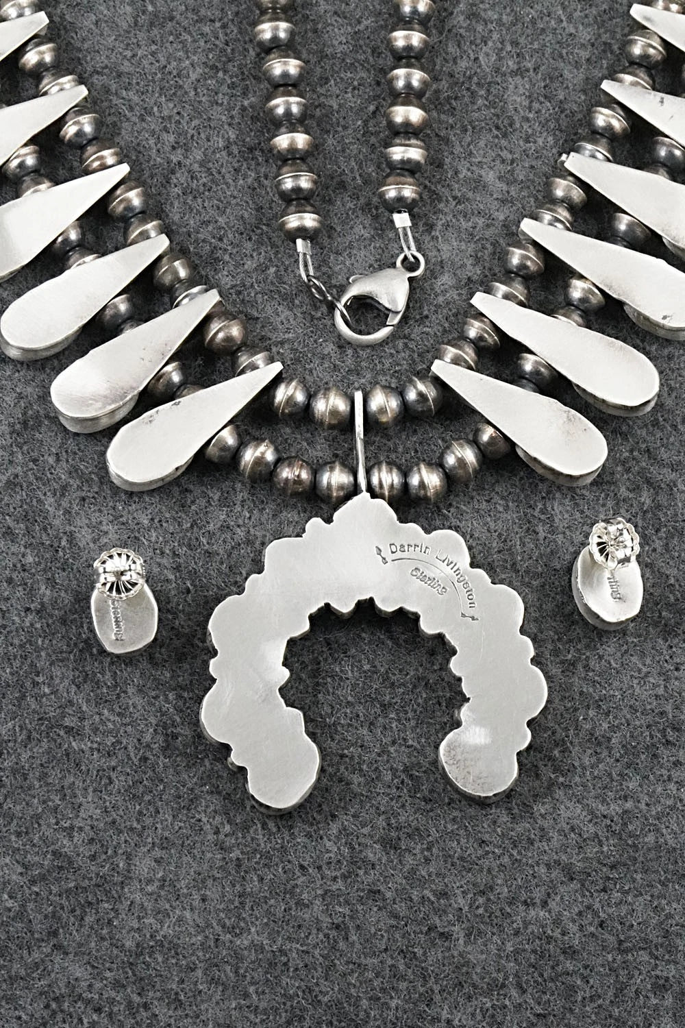 Turquoise & Sterling Silver Squash Blossom Set - Darrin Livingston