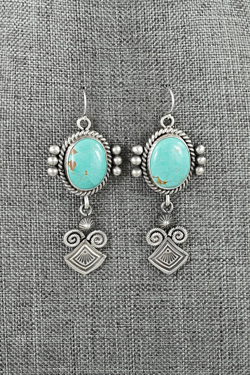 Turquoise & Sterling Silver Earrings - Michael Calladitto