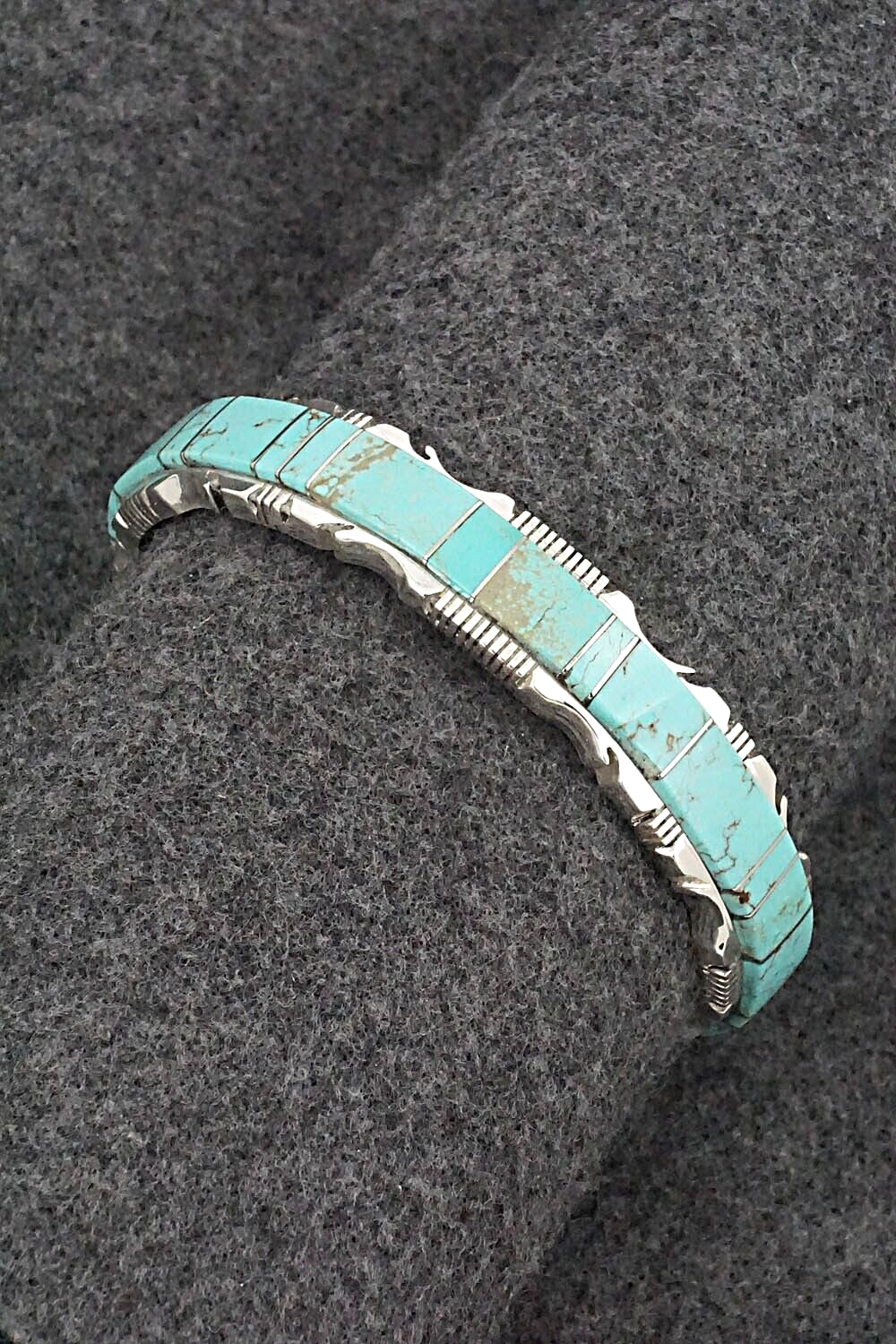 Turquoise & Sterling Silver Inlay Bracelet - Steve Francisco