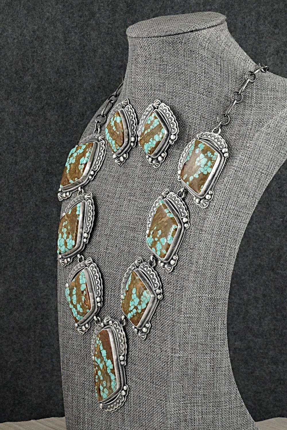 Turquoise & Sterling Silver Necklace and Earrings Set - Randy Boyd