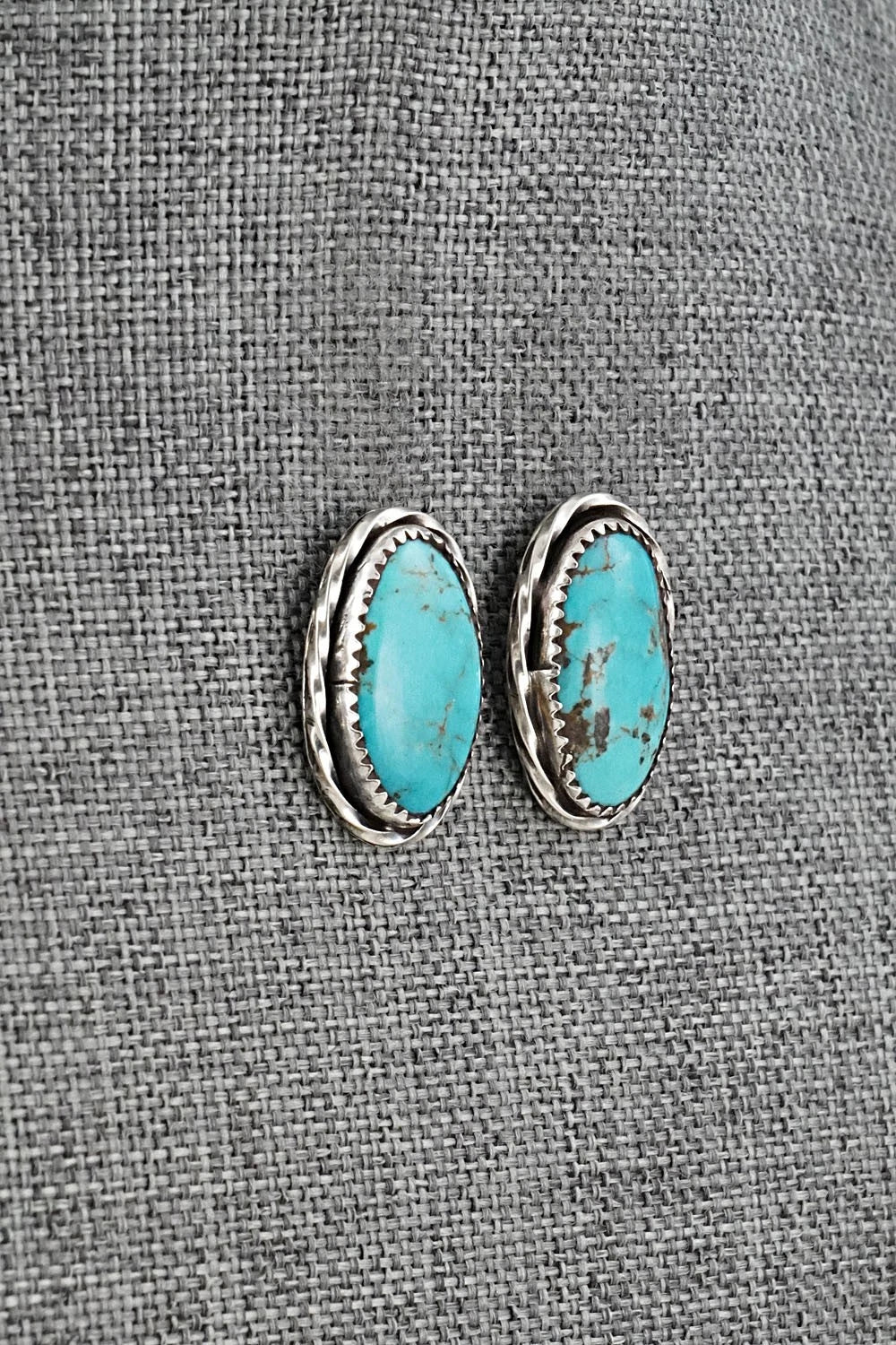 Turquoise & Sterling Silver Earrings - Ernest Hawthorne