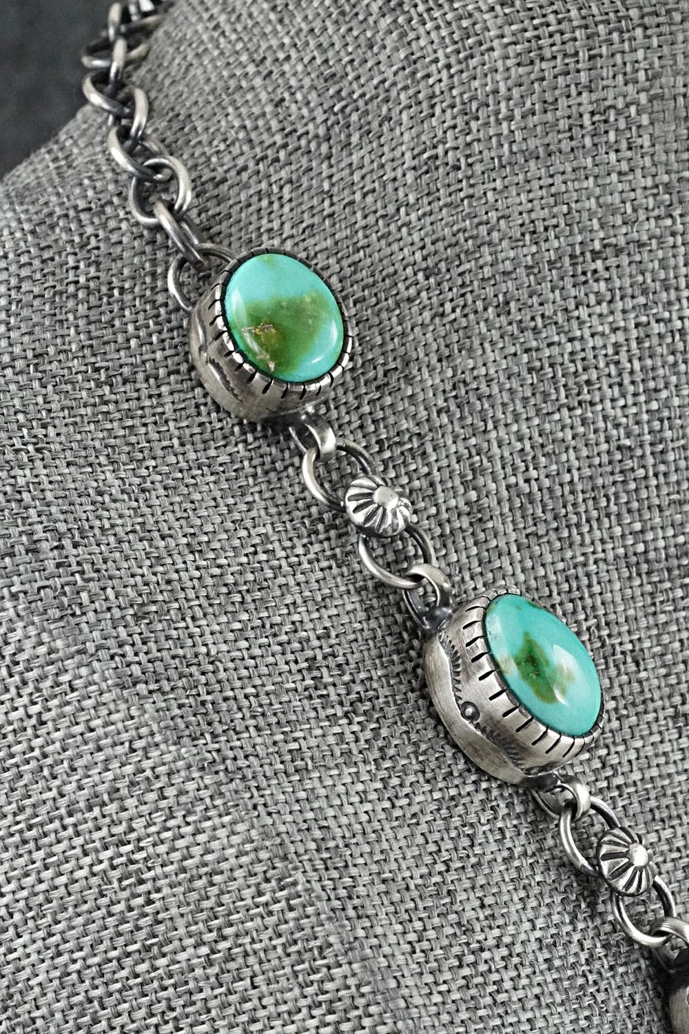 Turquoise & Sterling Silver Necklace and Earrings Set - Joe Piaso Jr.