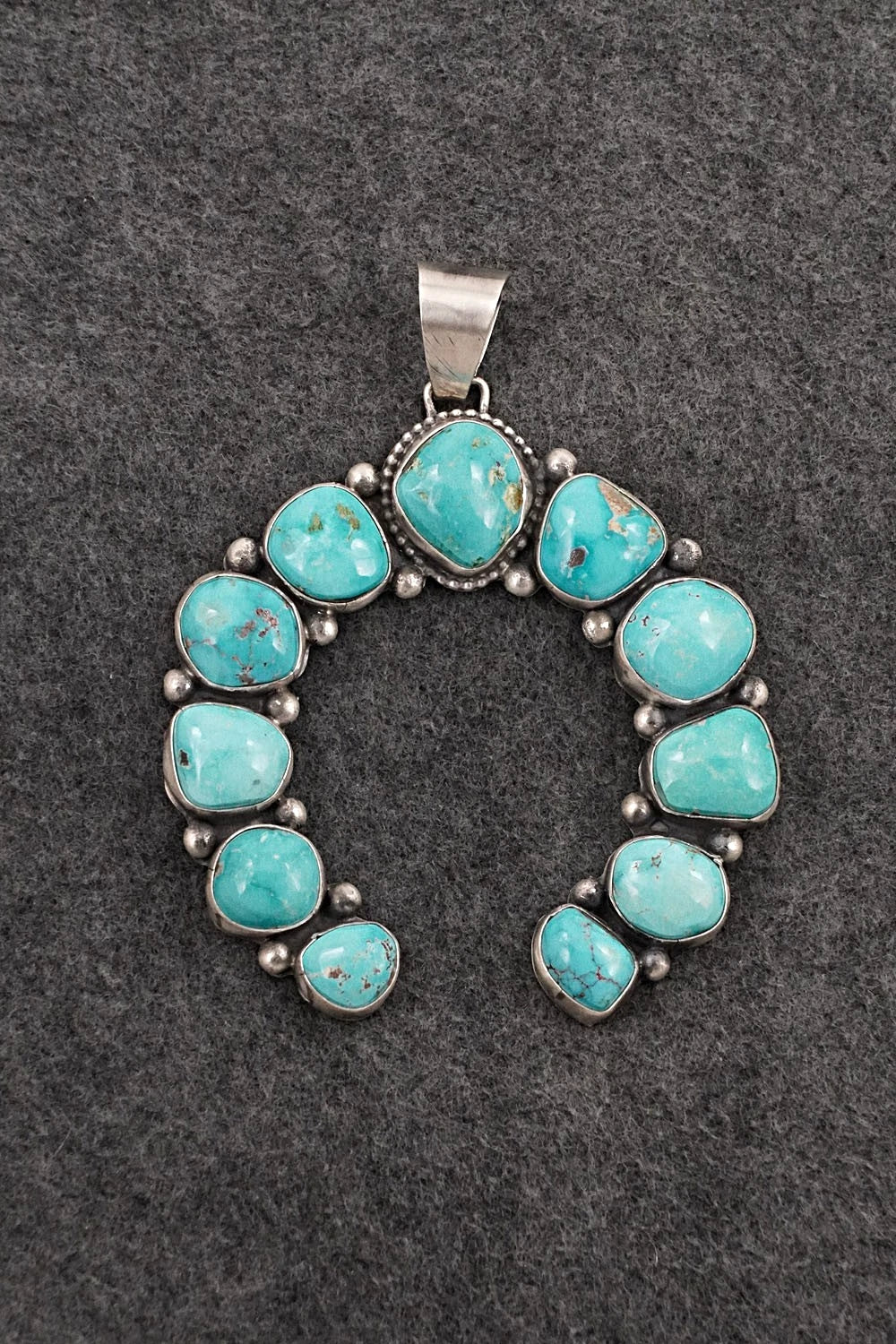 Turquoise & Sterling Silver Naja Pendant - Bobby Johnson