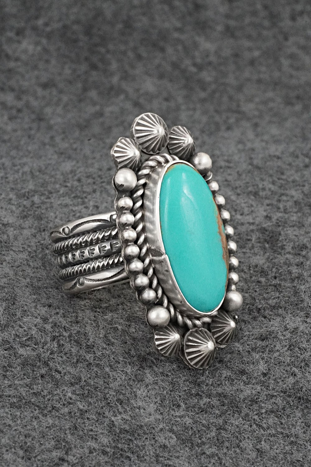 Turquoise & Sterling Silver Ring - Michael Calladitto - Size 10