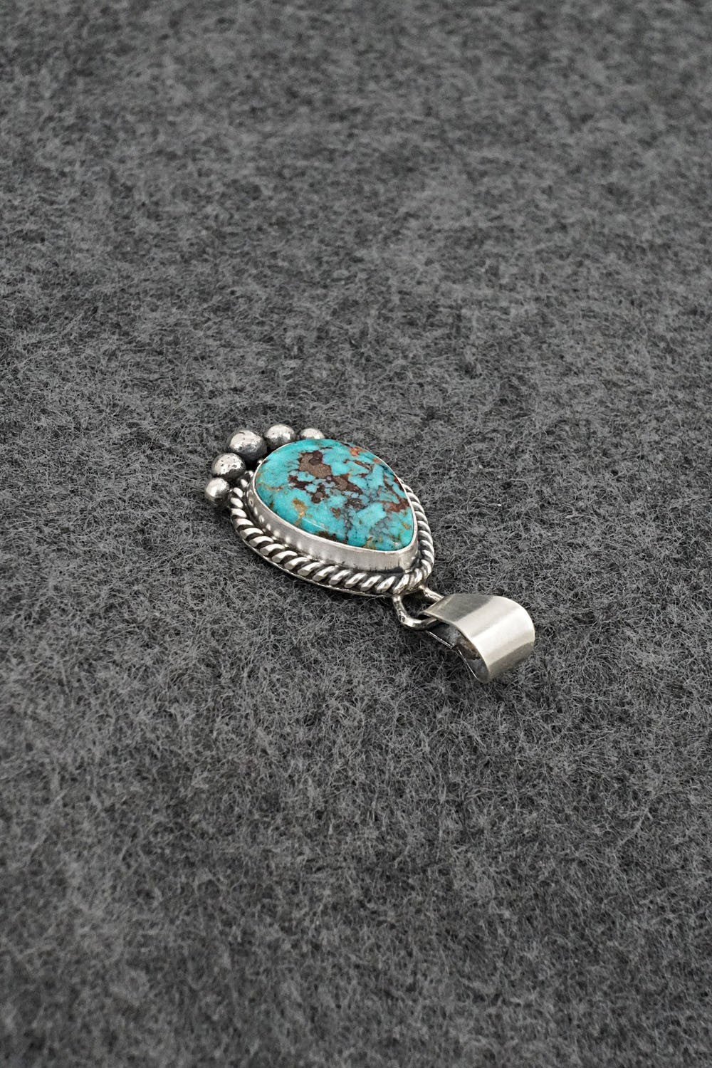 Turquoise & Sterling Silver Pendant - Eugene Gruber