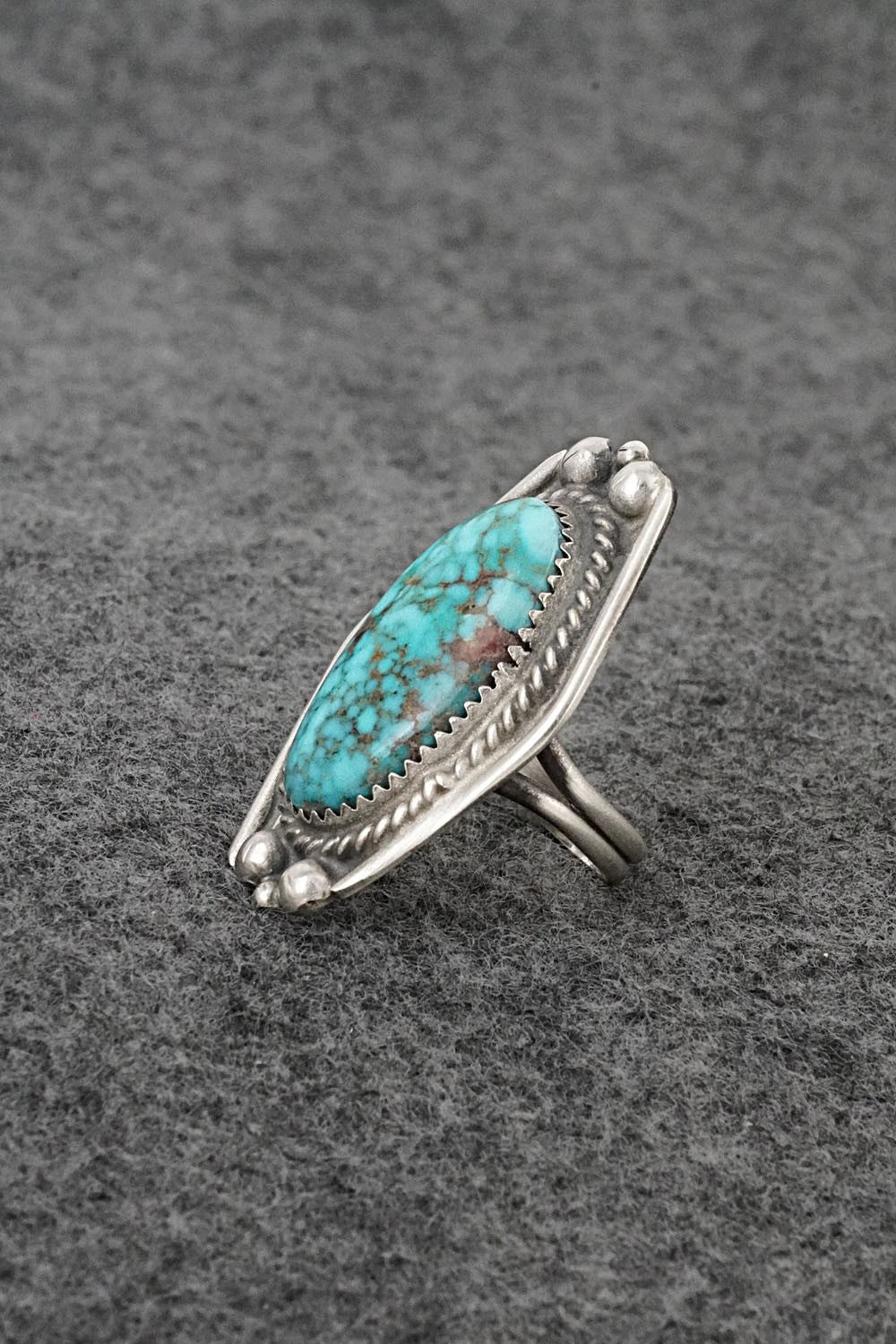 Turquoise & Sterling Silver Ring - Leslie Nez - Size 6