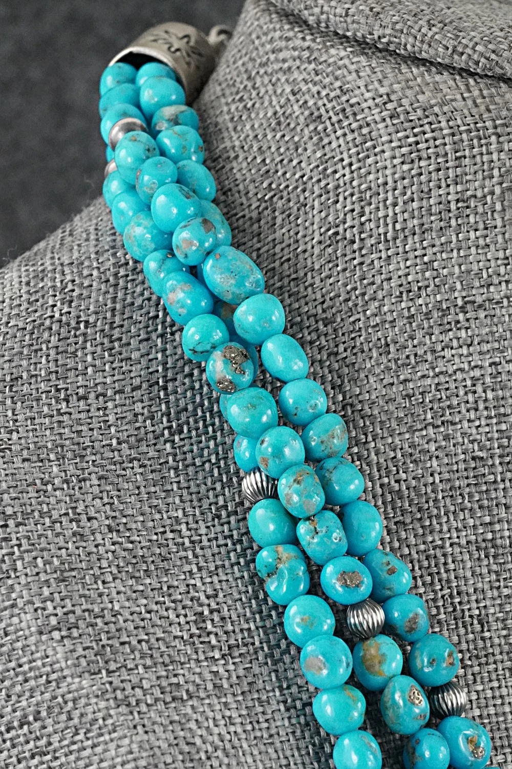 Turquoise & Sterling Silver Necklace - Theresa Skeets