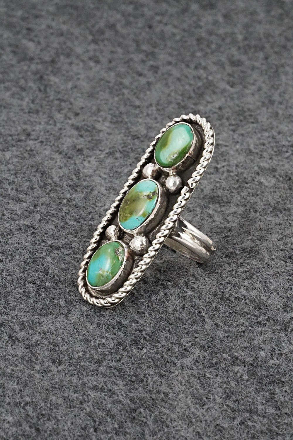 Turquoise & Sterling Silver Ring - Priscilla Reeder - Size 7.5