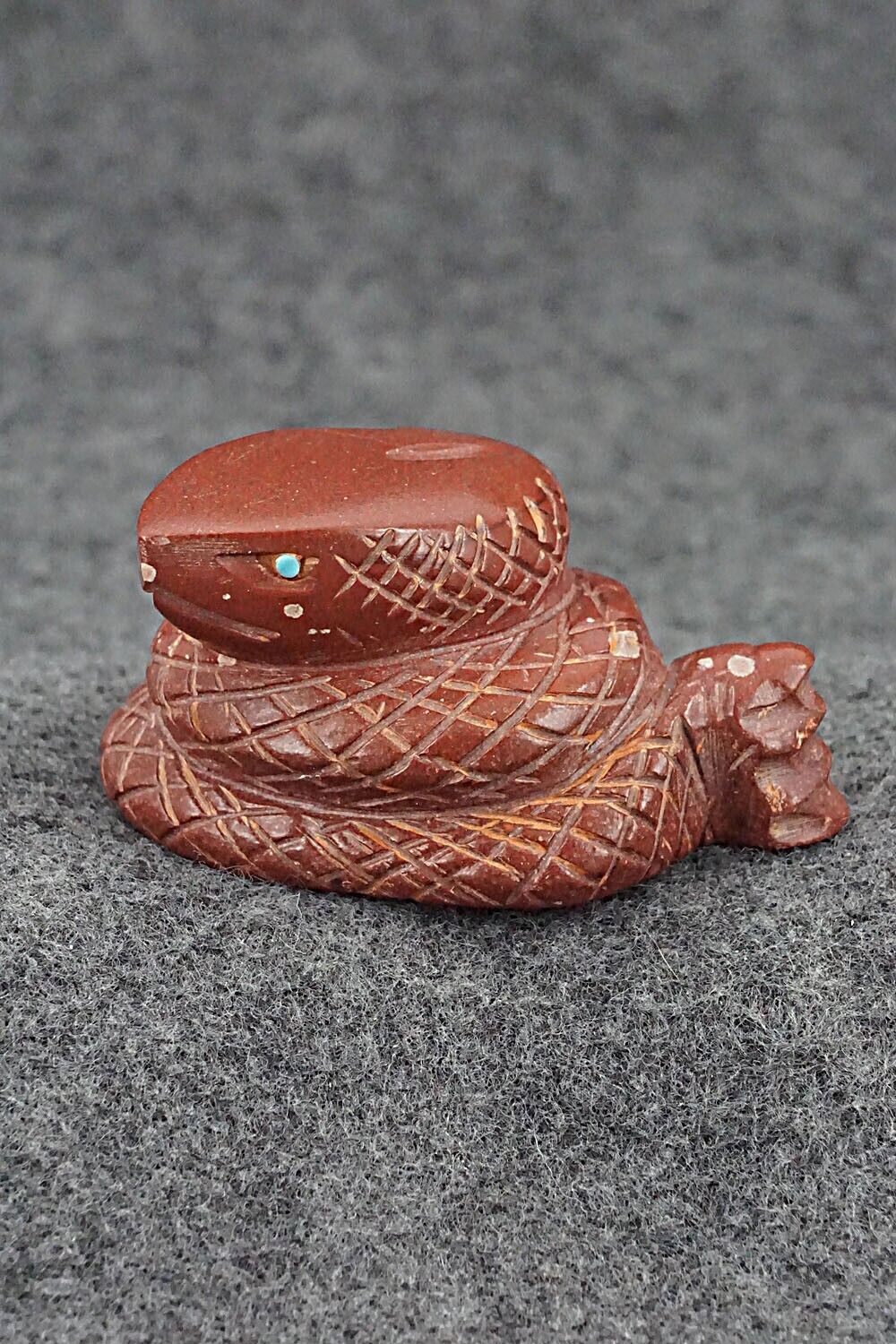 Rattlesnake Zuni Fetish Carving - Gilbert Lonjose