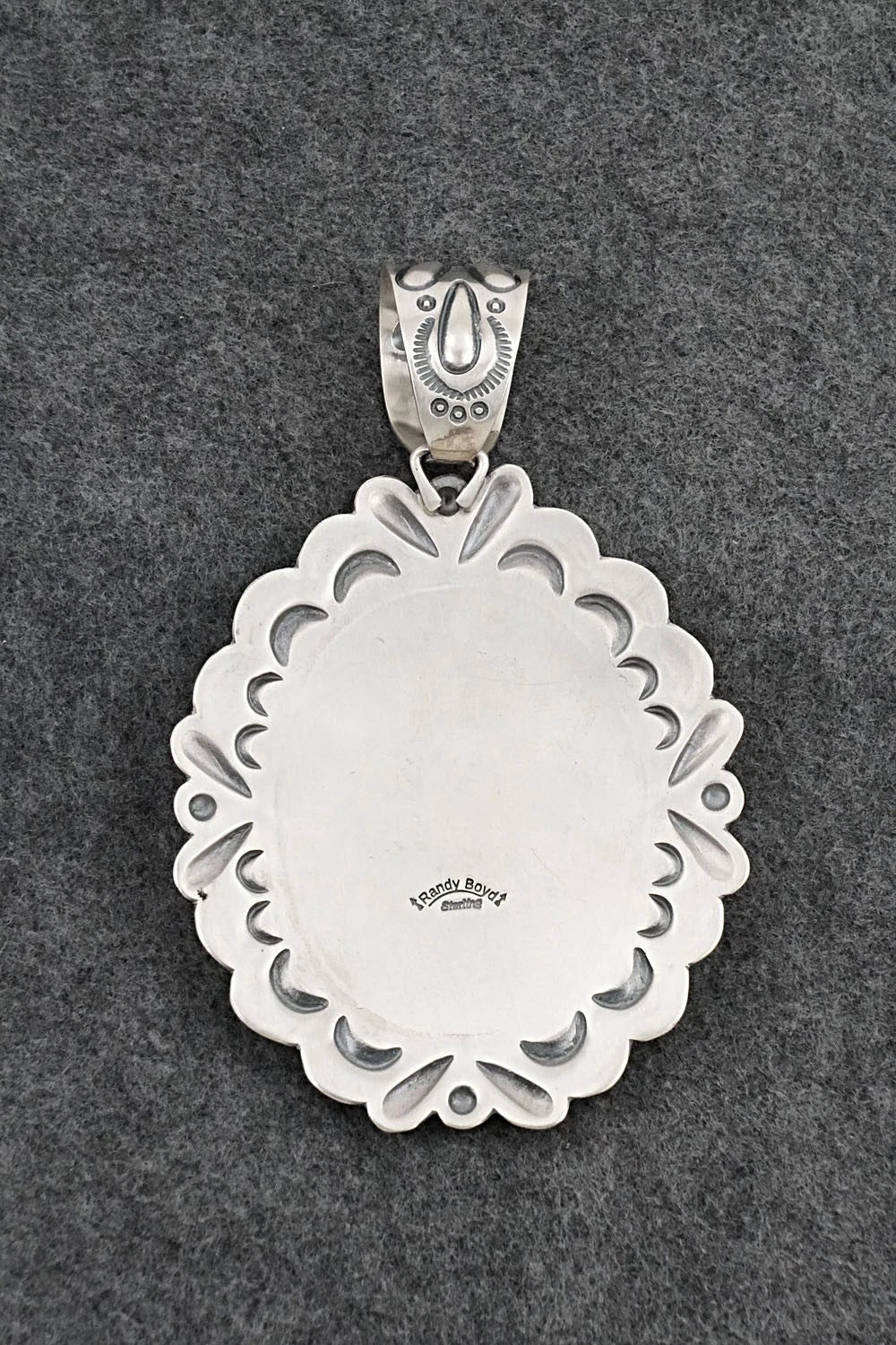 Turquoise, Spiny Oyster & Sterling Silver Pendant - Randy Boyd