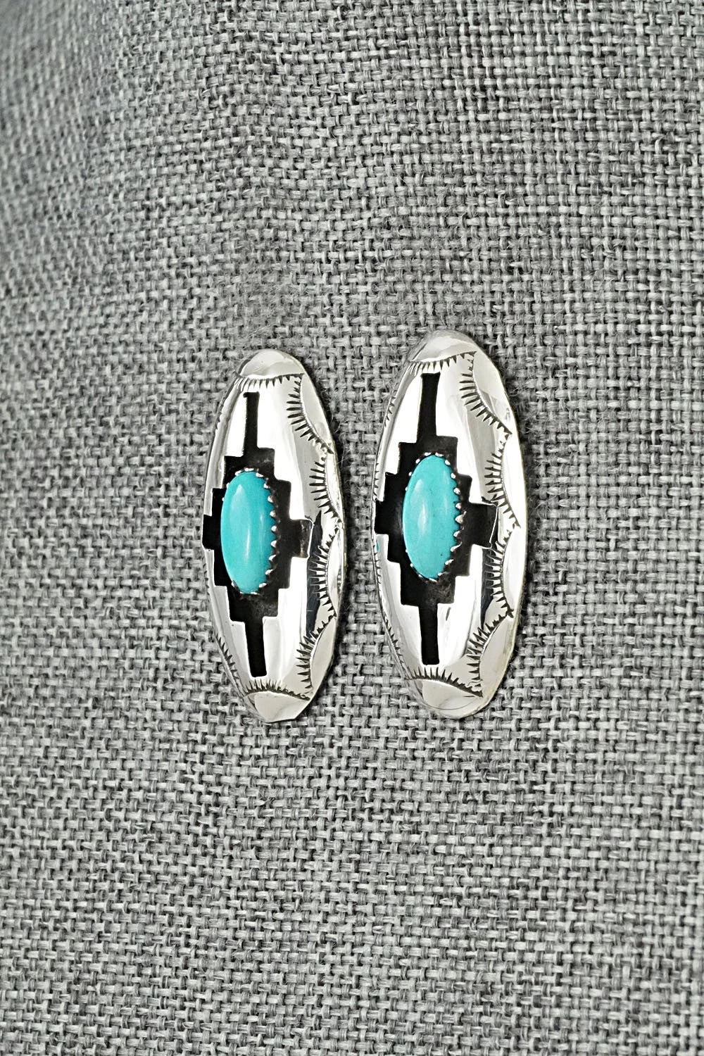 Turquoise & Sterling Silver Earrings - Felix Perry