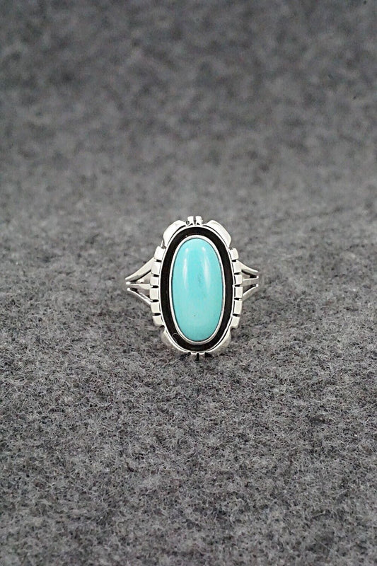 Turquoise & Sterling Silver Ring - Amos Begay - Size 6.25