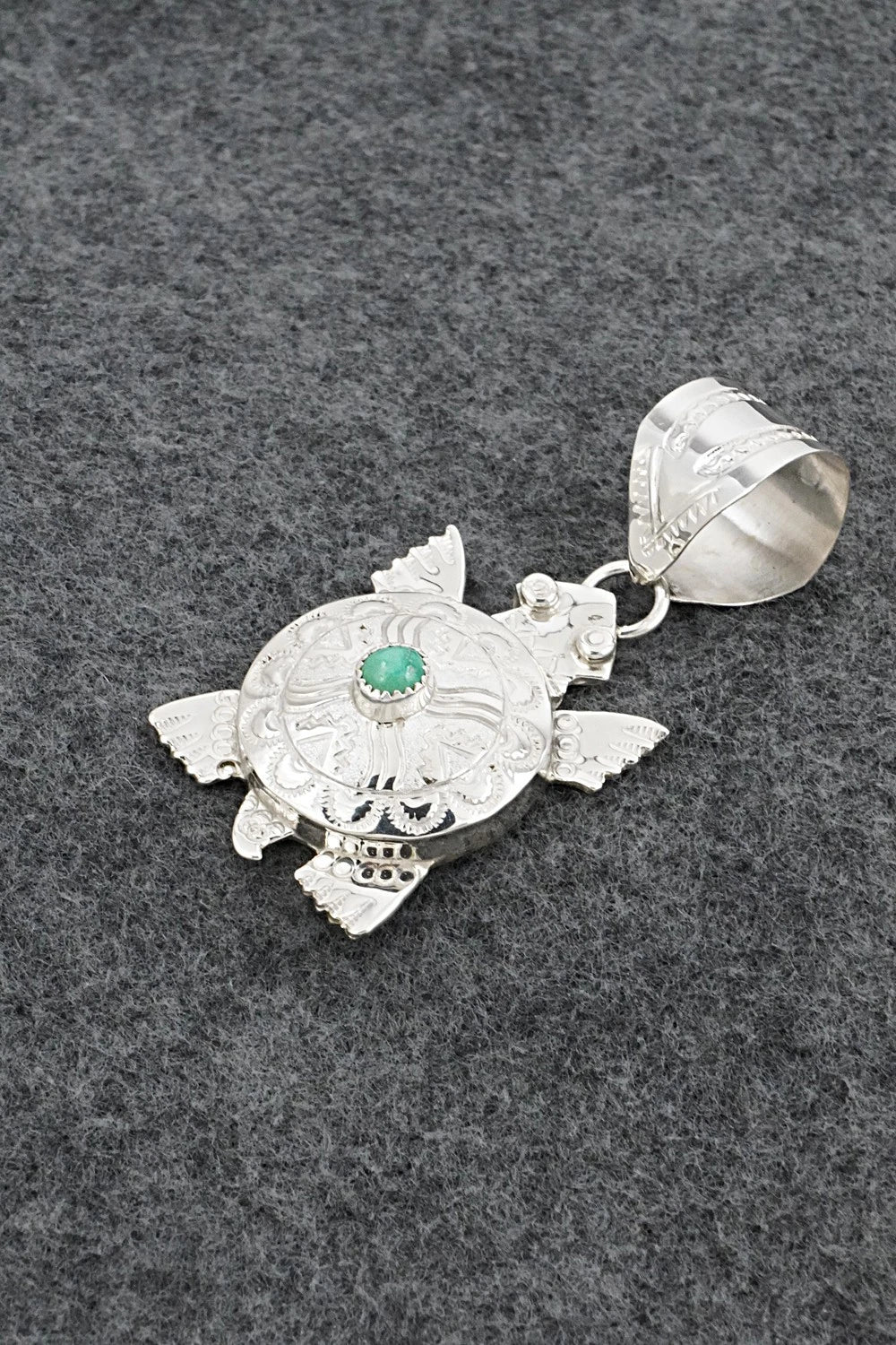 Turquoise & Sterling Silver Pendant - Alonzo Mariano