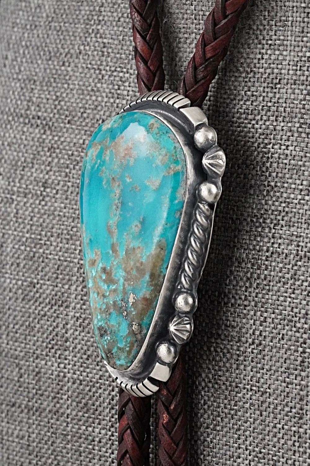 Turquoise & Sterling Silver Bolo Tie - Bob Becenti