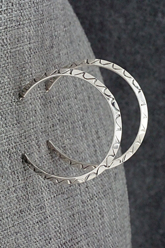 Sterling Silver Hoop Earrings - Elaine Tahe