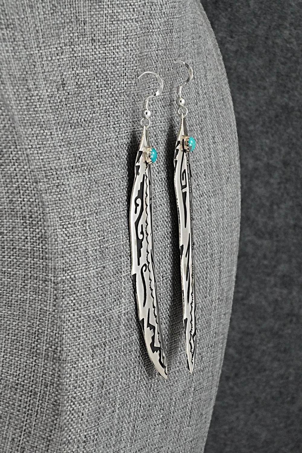 Turquoise & Sterling Silver Earrings - Rosita Singer