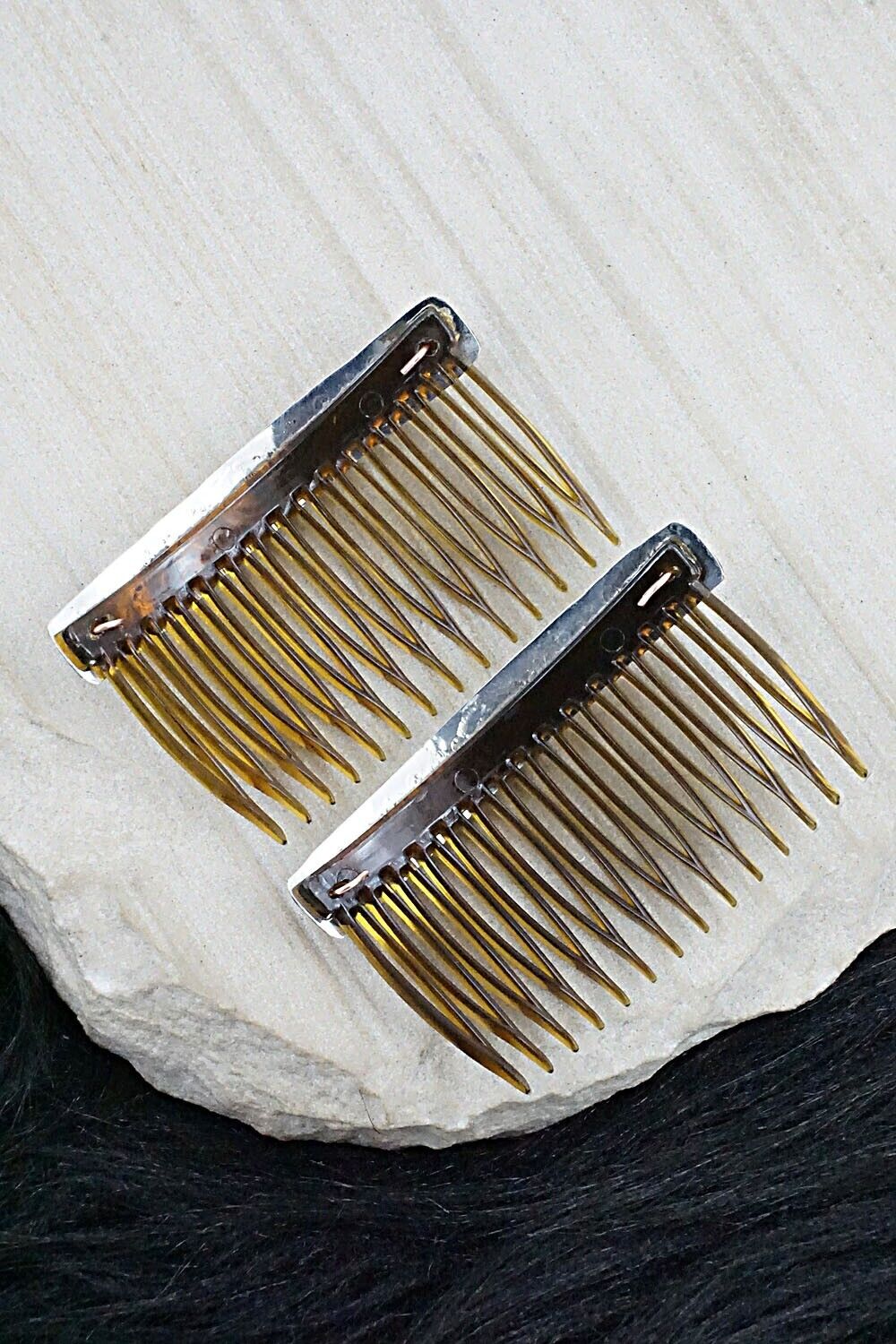 Turquoise & Sterling Silver Hair Combs - Jeannie Blackgoat