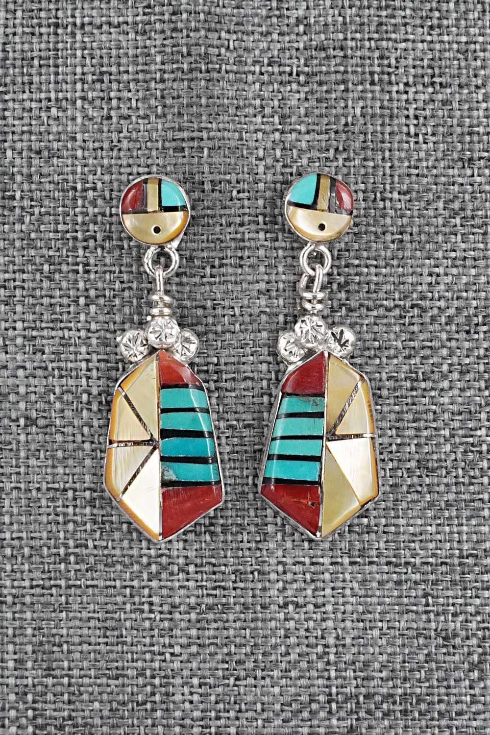 Multi Stone Inlay & Sterling Silver Earrings - Ola Eriacho
