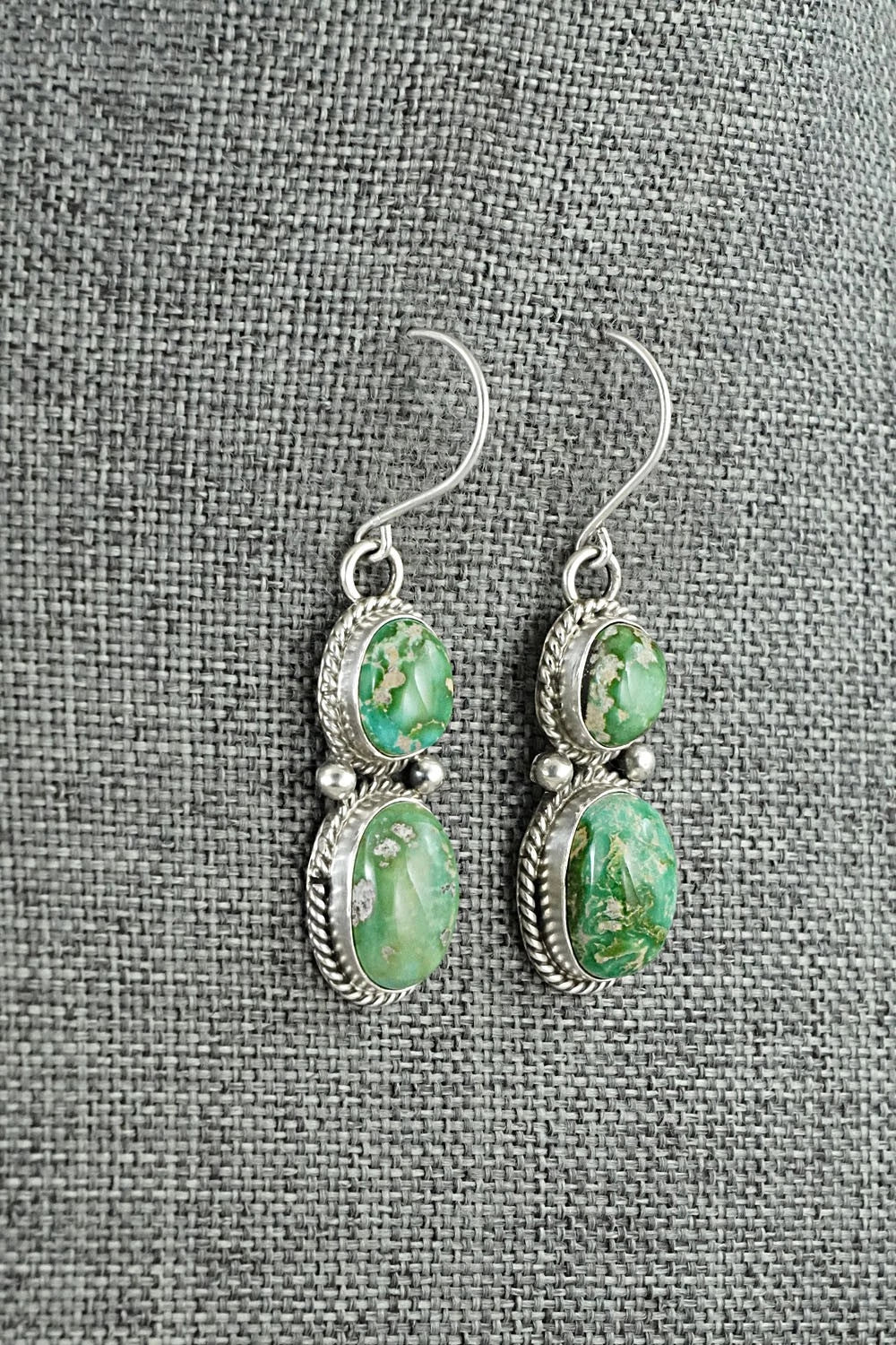 Turquoise & Sterling Silver Earrings - Eugene Gruber