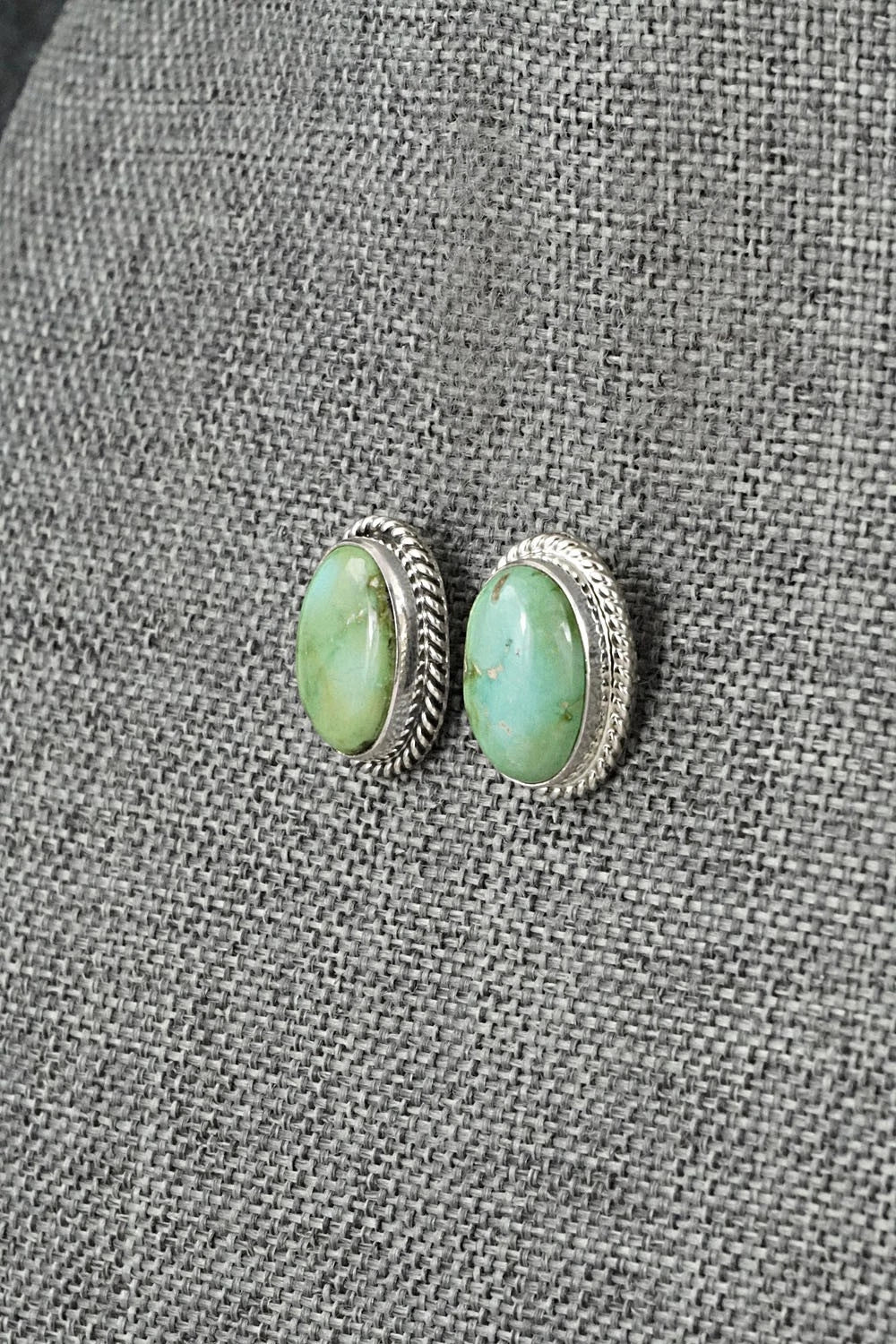 Turquoise & Sterling Silver Earrings - Eugene Gruber