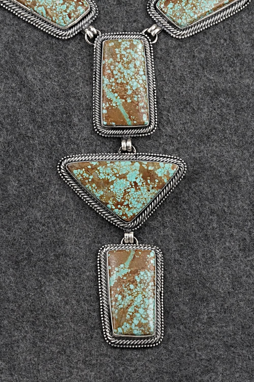 Turquoise & Sterling Silver Necklace and Earrings Set - Darrin Livingston