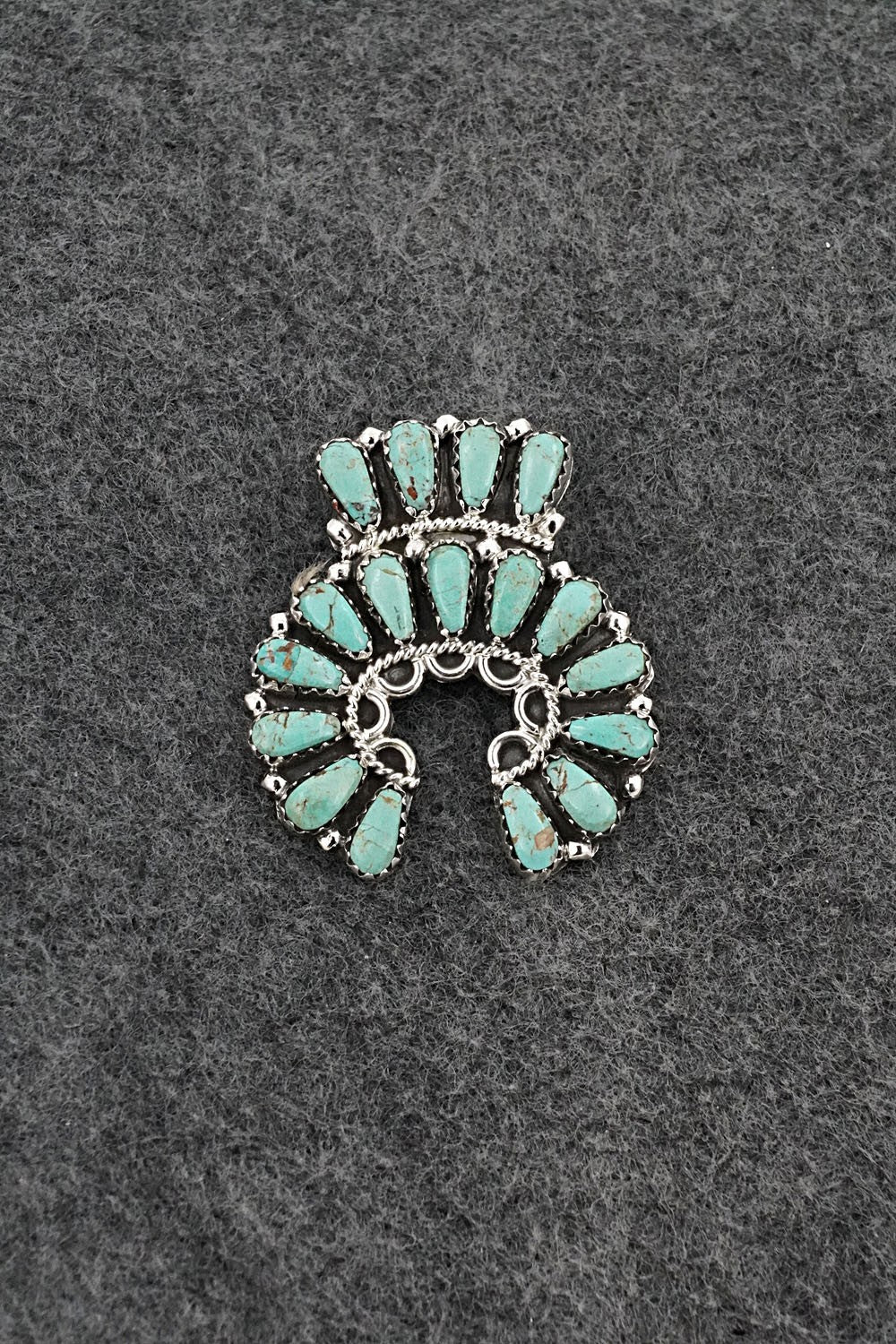 Turquoise & Sterling Silver Pendant/Pin - Zeita Begay