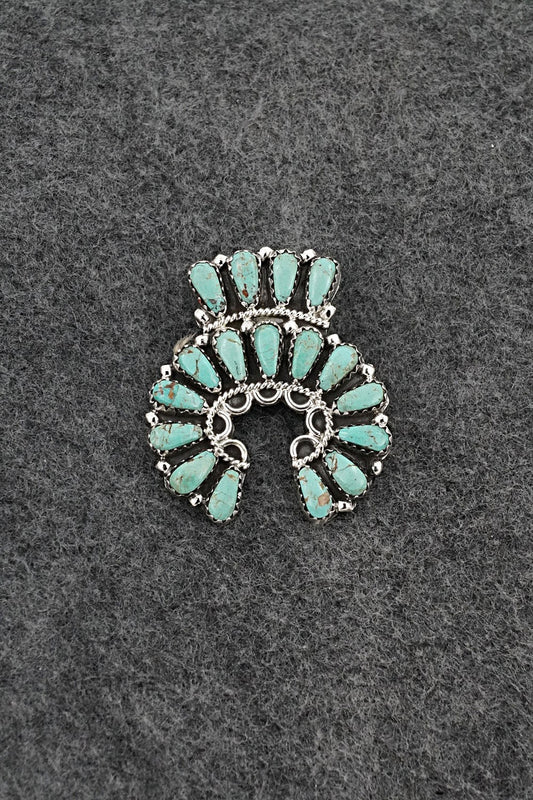 Turquoise & Sterling Silver Pendant/Pin - Zeita Begay