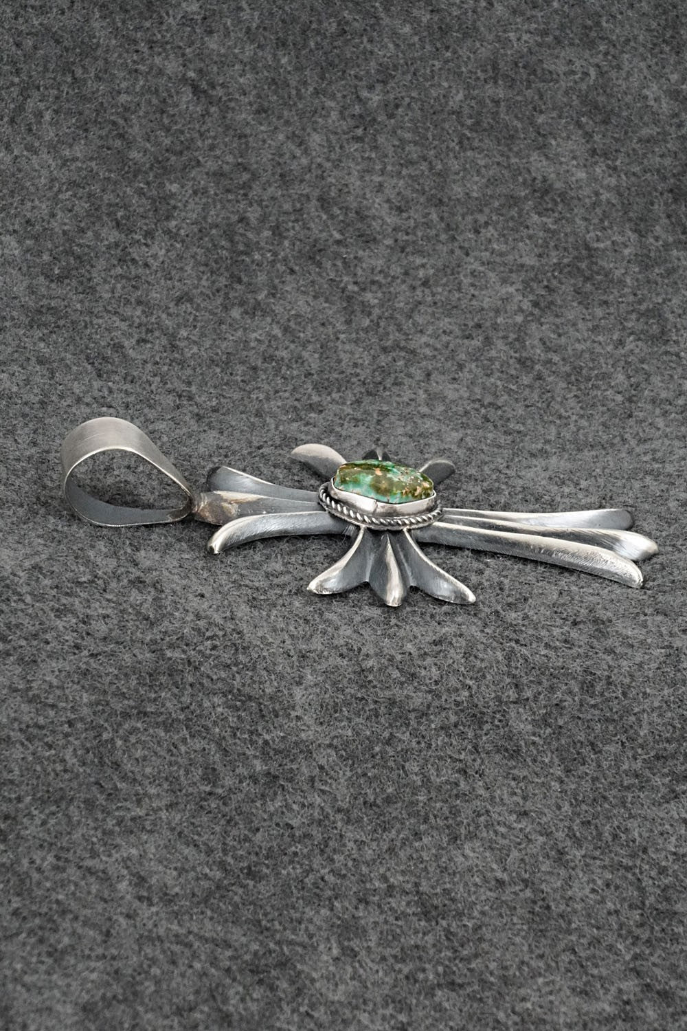 Turquoise & Sterling Silver Pendant - Harrison Bitsue