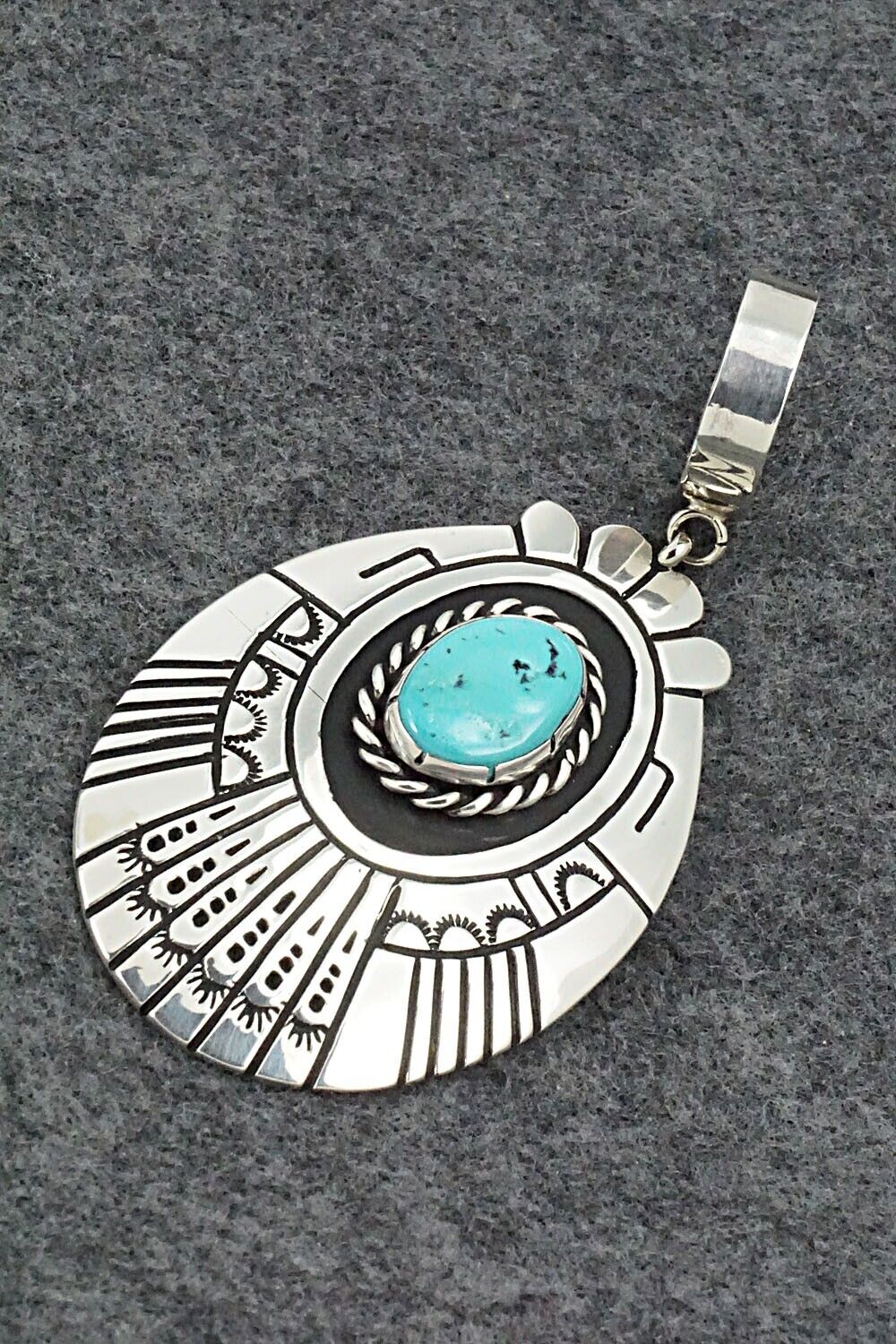 Turquoise & Sterling Silver Pendant - Rosita Singer
