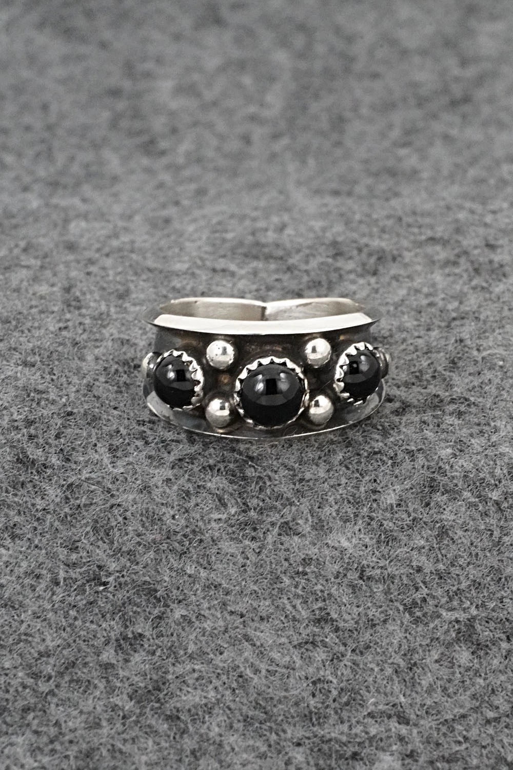 Onyx & Sterling Silver Ring - Paul Largo - Size 9