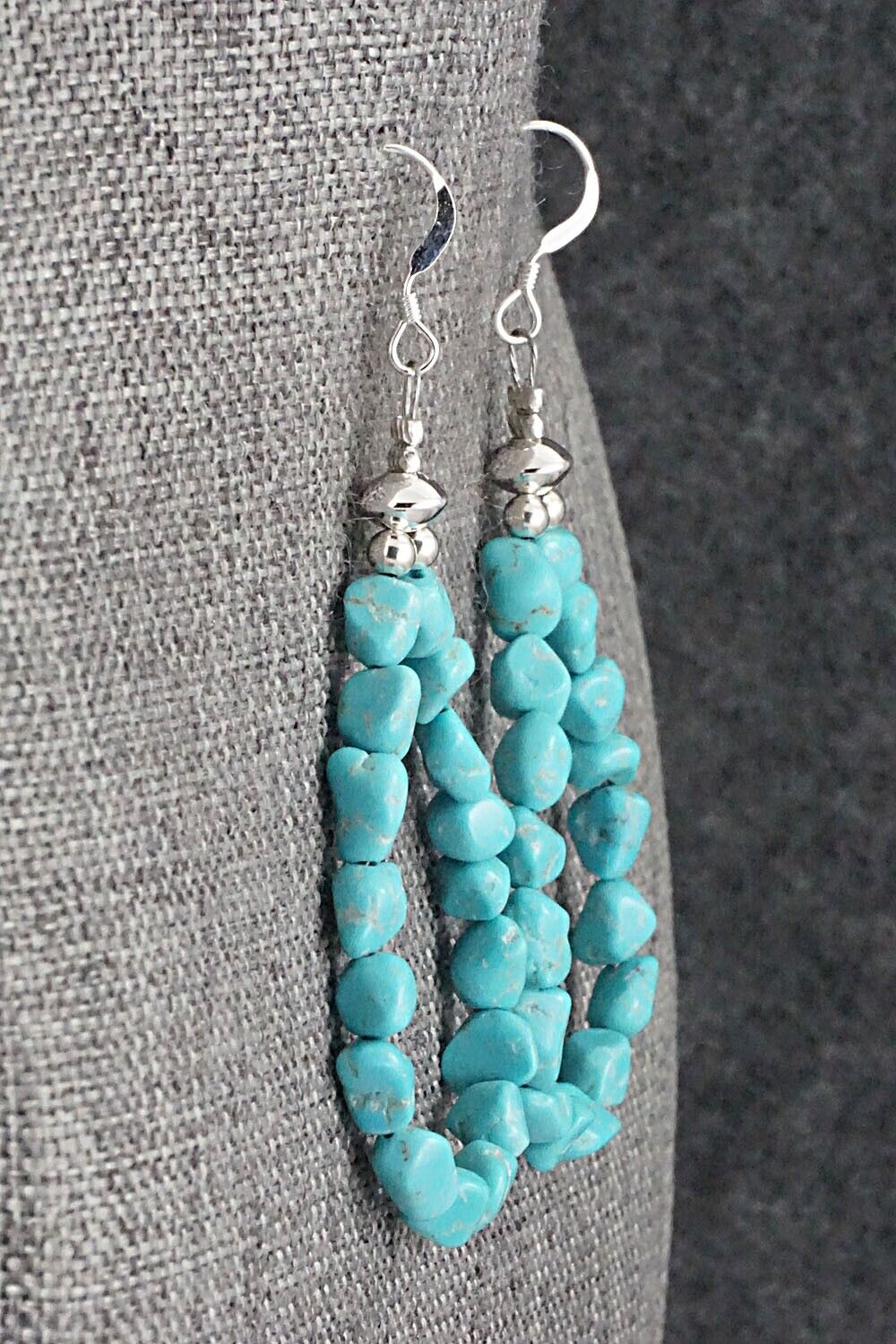 Turquoise & Sterling Silver Earrings - Louise Joe