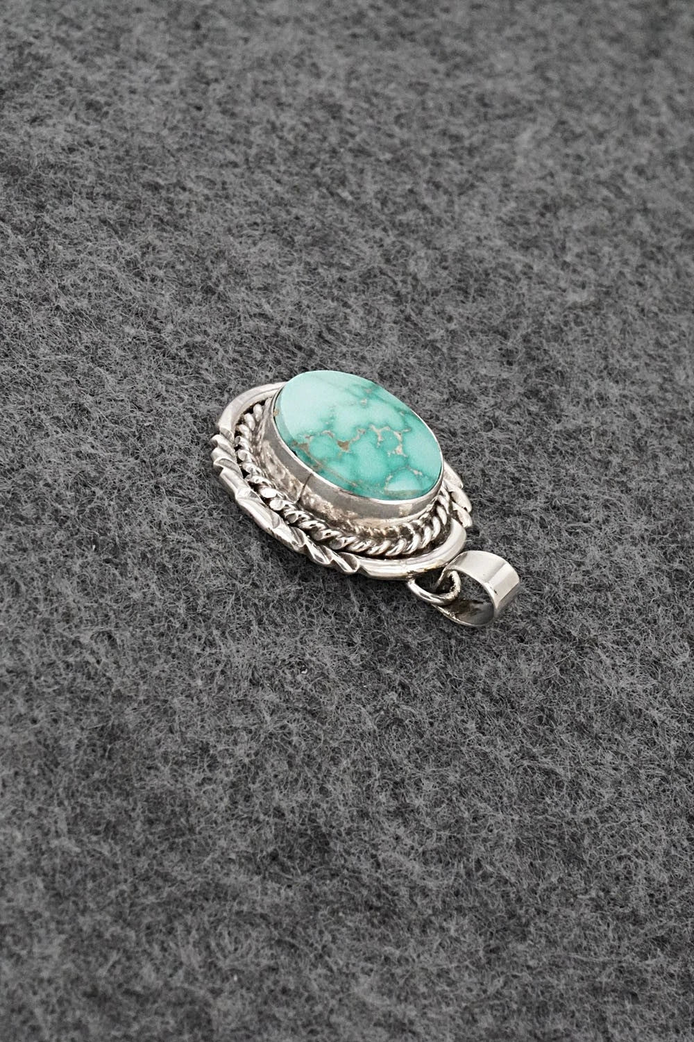 Turquoise and Sterling Silver Pendant - Gene Martinez