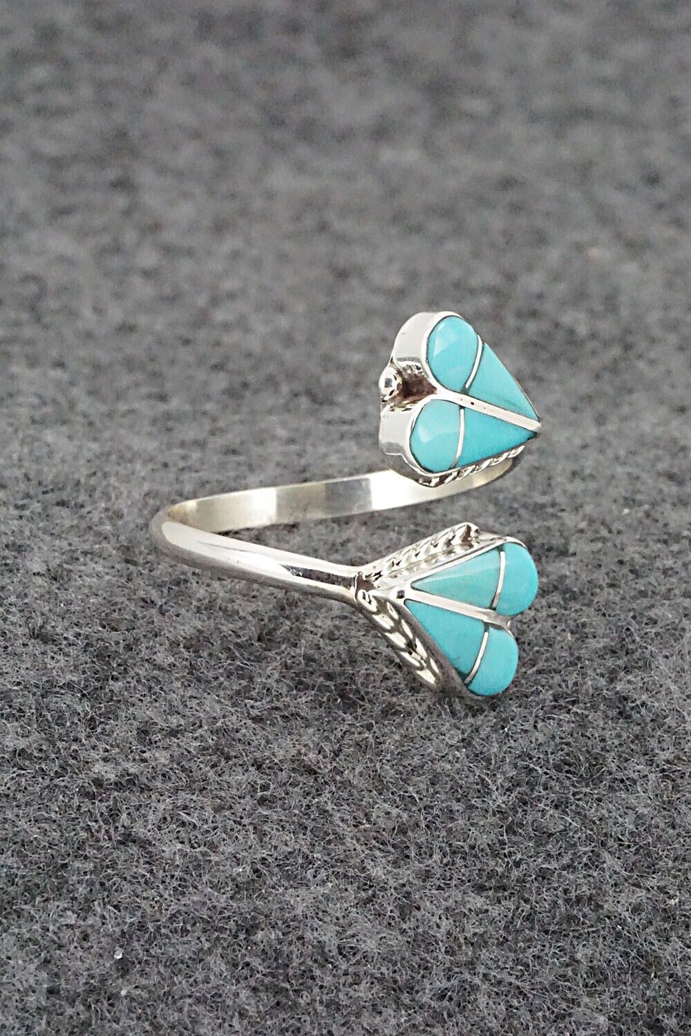 Turquoise & Sterling Silver Ring - Velda Nastacio - Size 9 Adj.