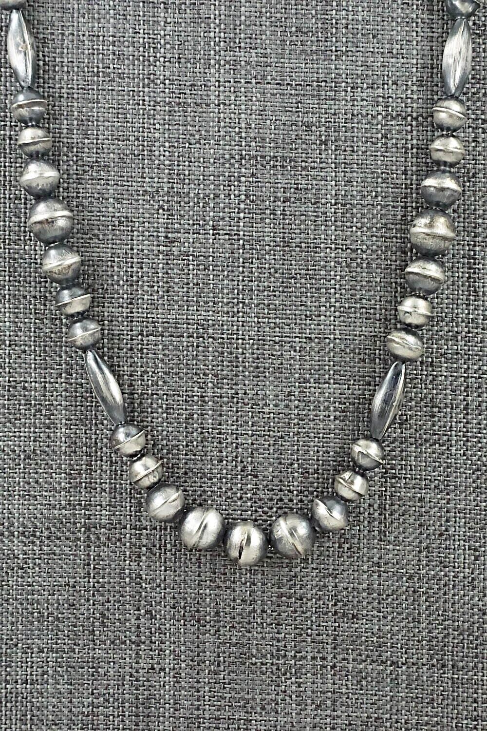 Sterling Silver Navajo Pearl Necklace 26" - Vintage