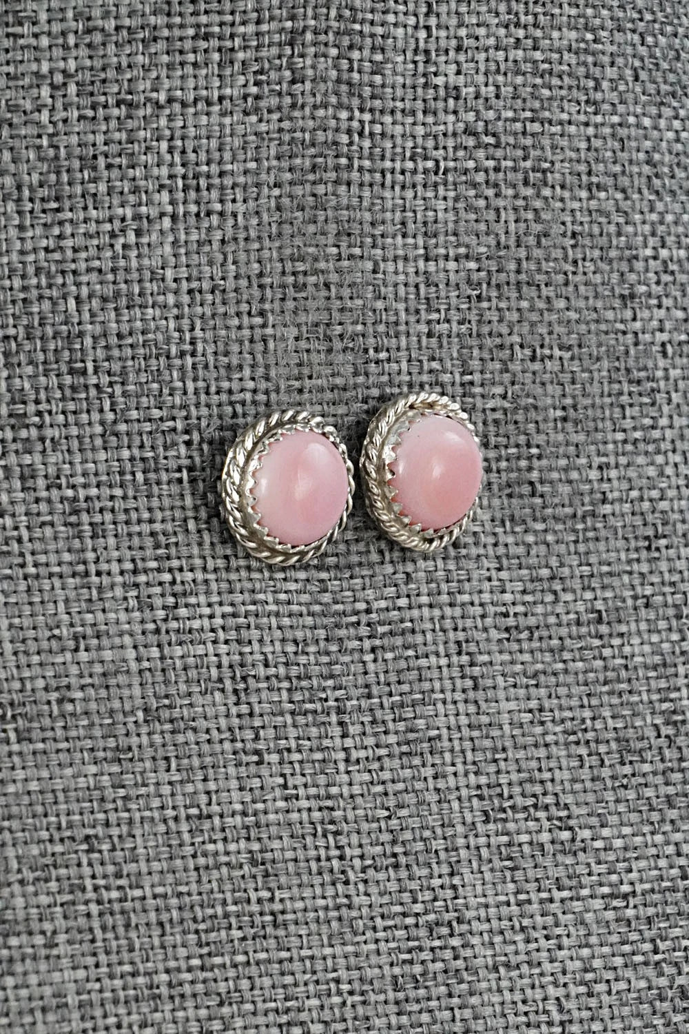 Pink Conch & Sterling Silver Earrings - Esther White