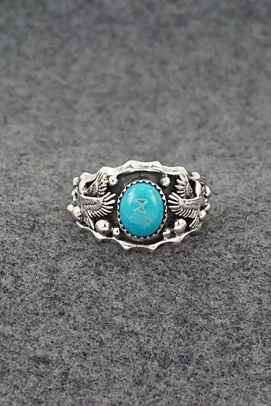 Turquoise & Sterling Silver Ring - Genevieve Francisco - Size 14