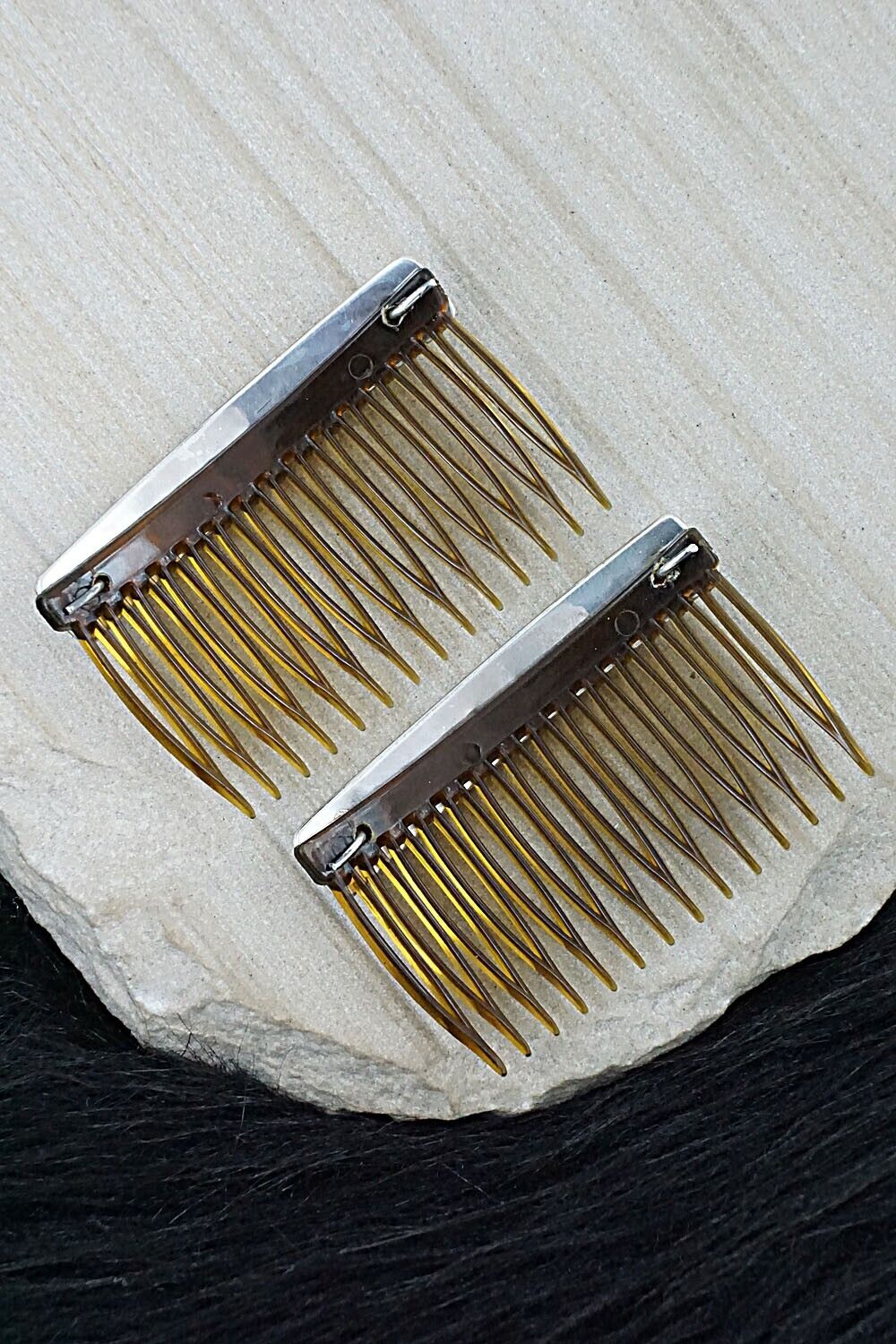 Turquoise, Coral & Sterling Silver Hair Combs - Paul Largo