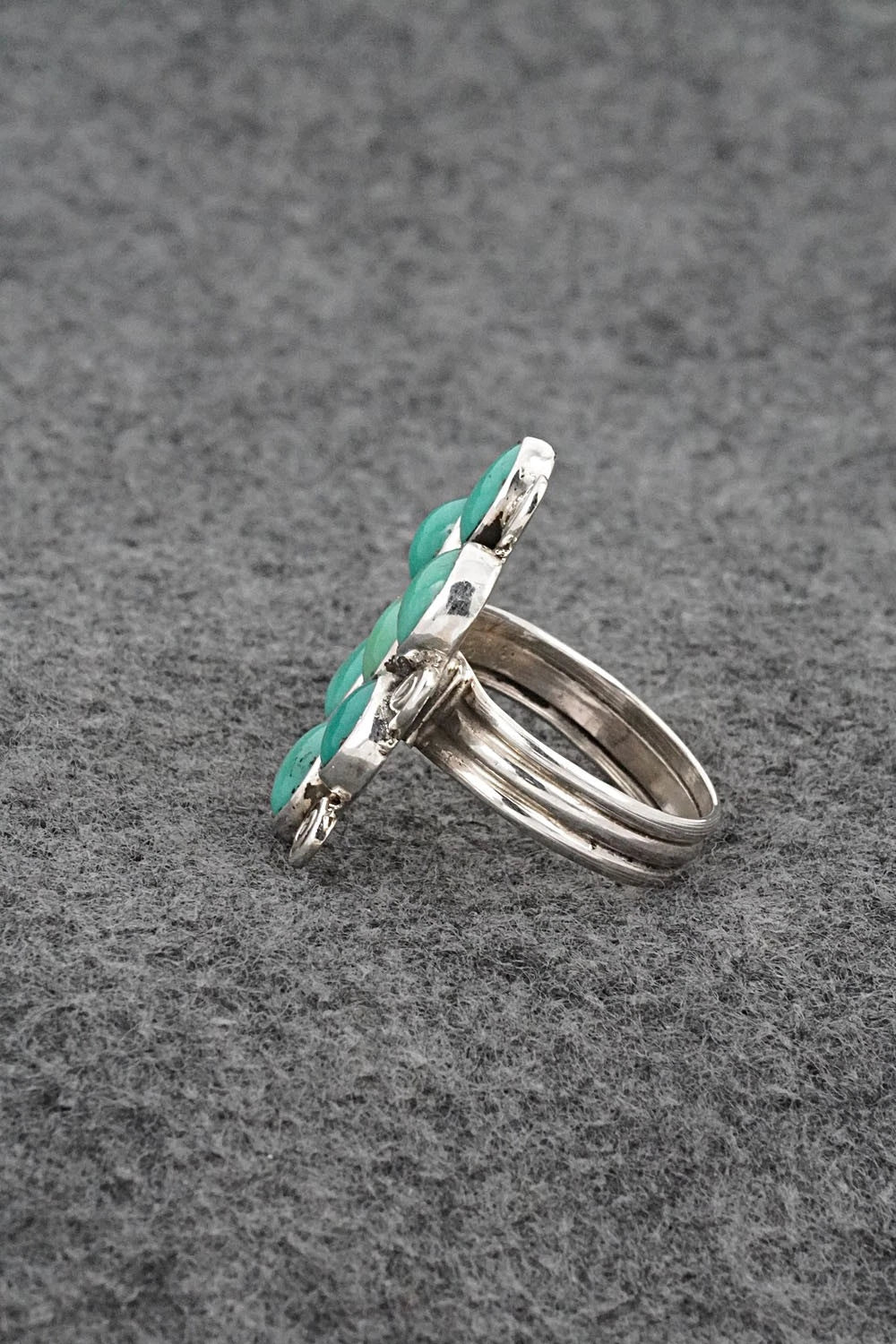 Turquoise & Sterling Silver Ring - Priscilla Reeder - Size 9.5