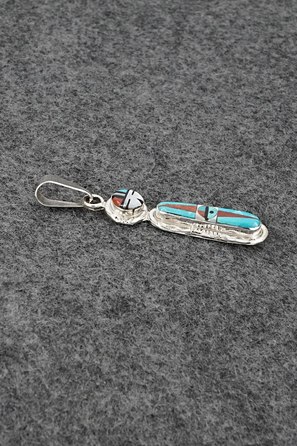 Multi Stone & Sterling Silver Pendant - Rayland Edaakie