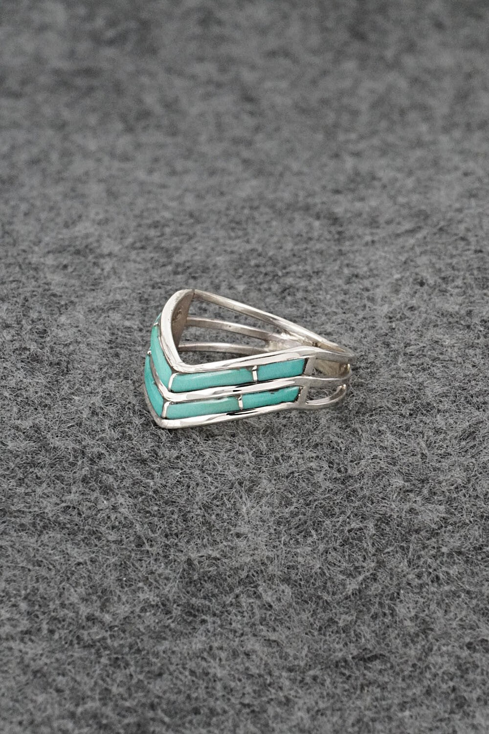 Turquoise & Sterling Silver Ring - Andrew Enrico - Size 7