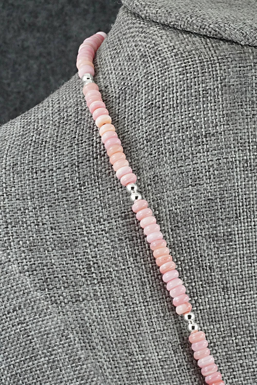 Pink Conch & Sterling Silver Necklace 18" - Doreen Jake