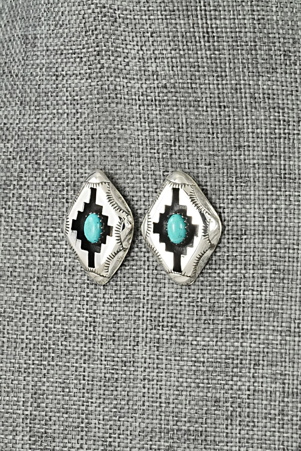 Turquoise & Sterling Silver Earrings - Phil Perry
