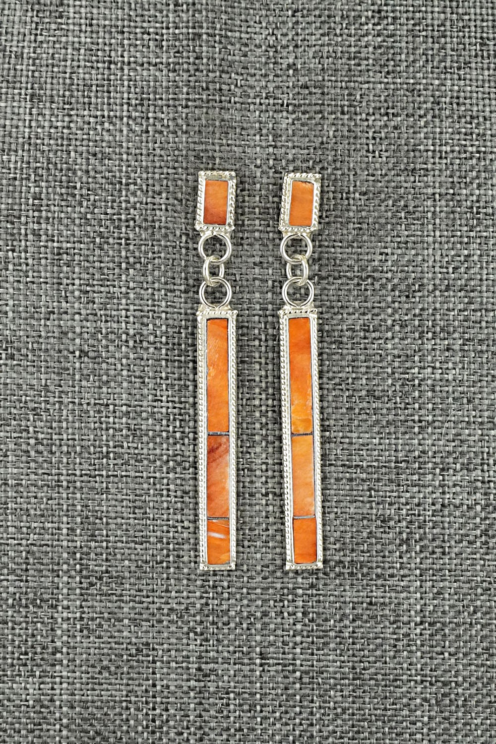 Spiny Oyster & Sterling Silver Earrings - Ricky Booqua