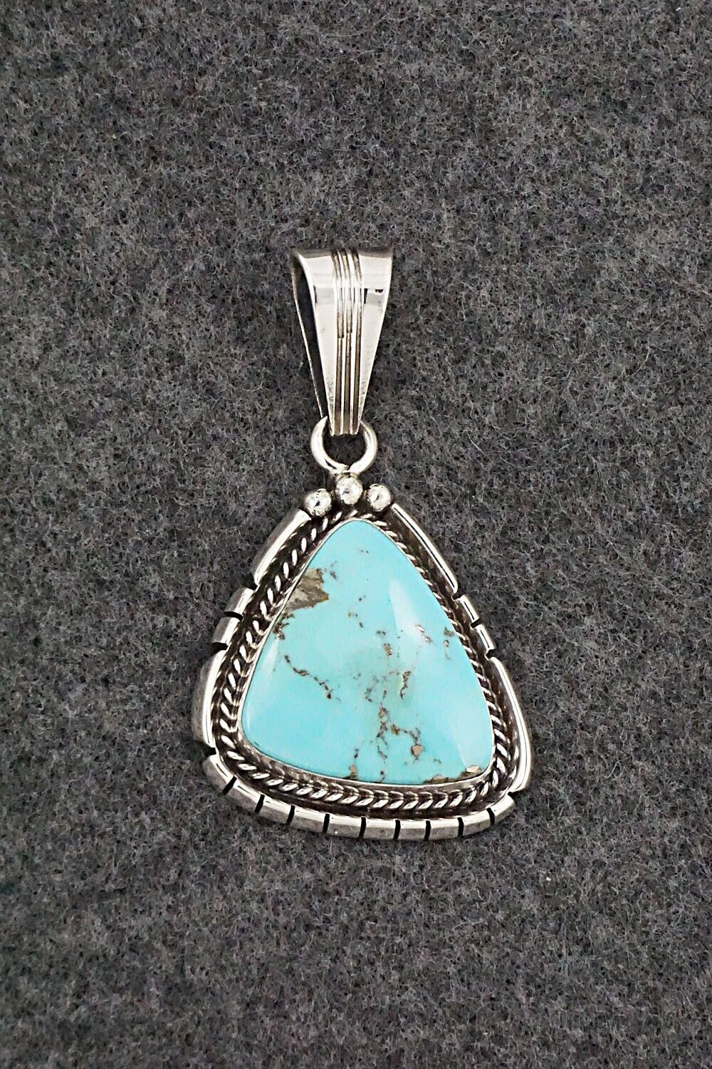 Turquoise & Sterling Silver Pendant - Samuel Yellowhair