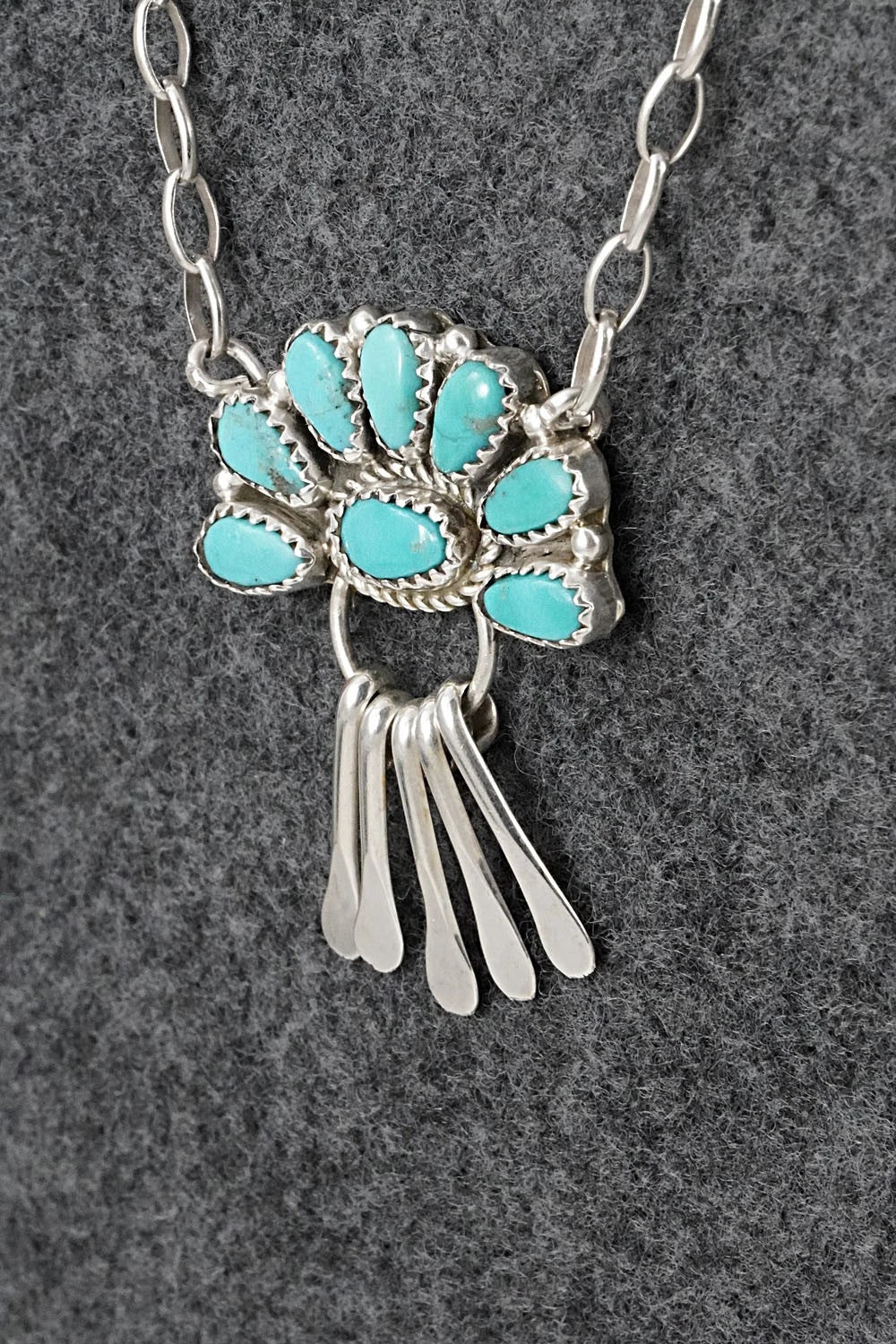 Turquoise & Sterling Silver Necklace - Justina Wilson