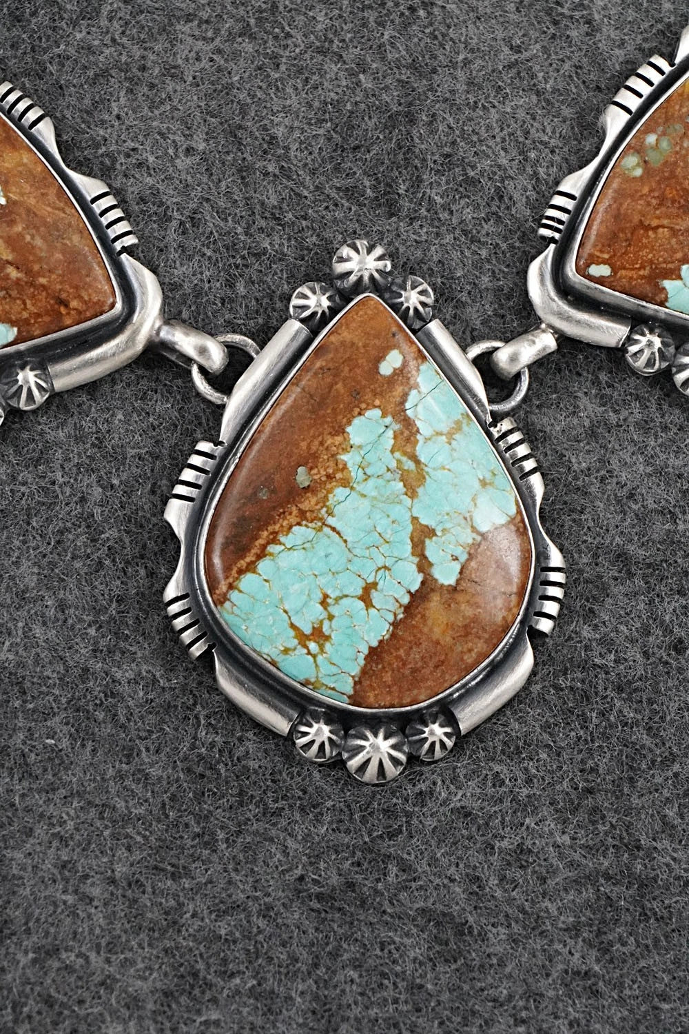 Turquoise & Sterling Silver Necklace and Earrings Set - Paul Livingston