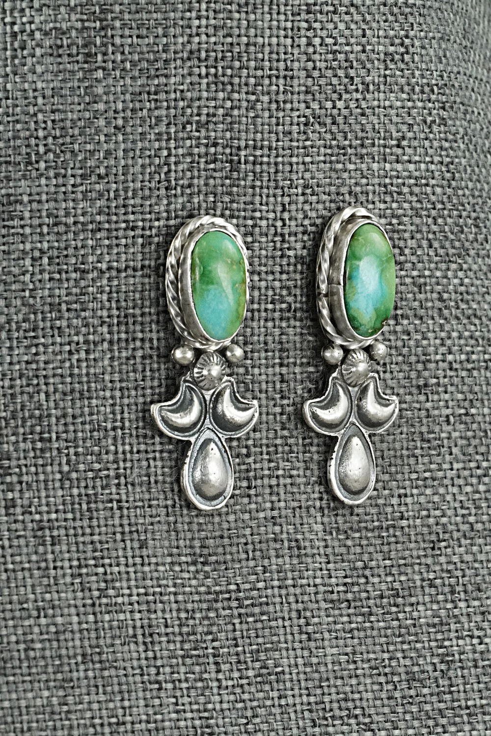 Turquoise & Sterling Silver Mini Squash Blossom Set - Adrienne Gordon