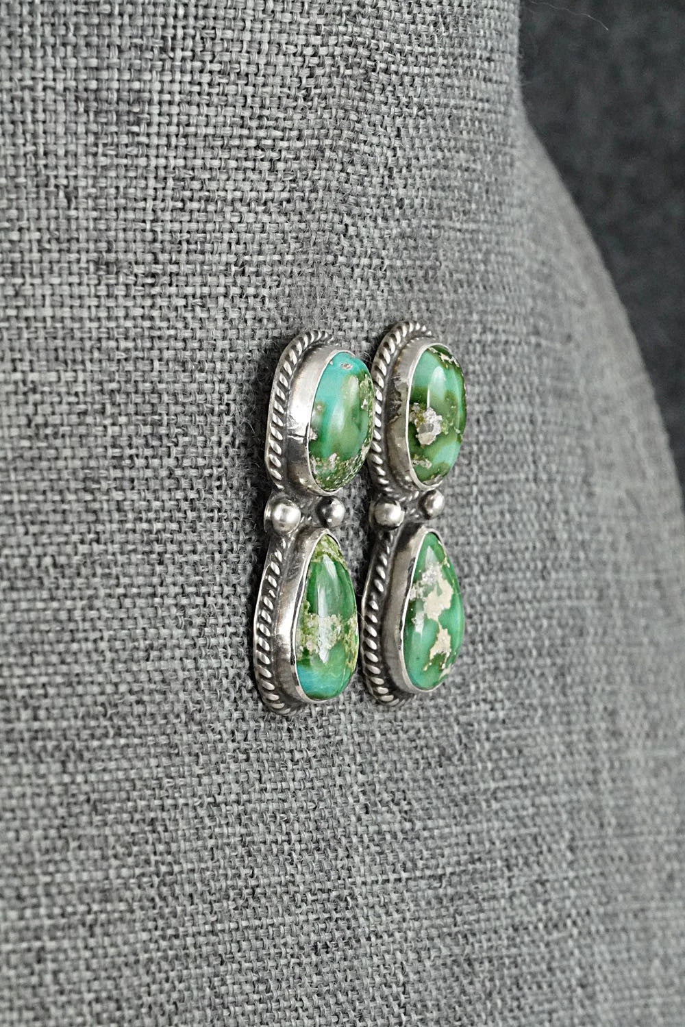 Turquoise & Sterling Silver Earrings - Eugene Gruber